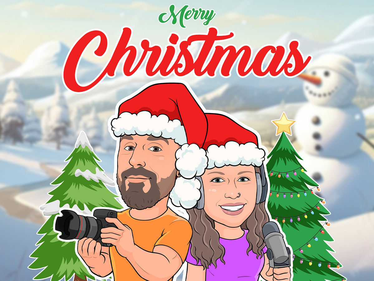 Merry Christmas | Cartoon portraits with a Christmas theme