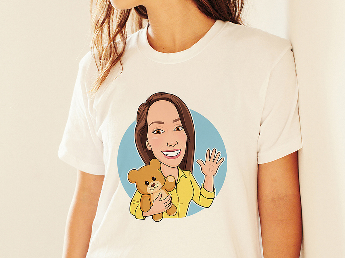 Custom Cartoon Woman Illustration for T-Shirt Printing