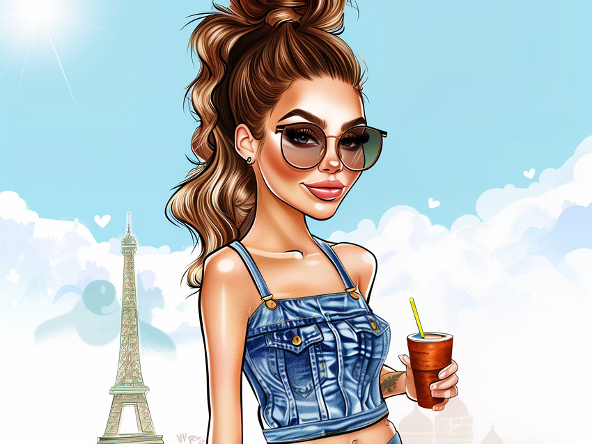 Tourist Woman Cartoon | Tourist Girl Cartoon