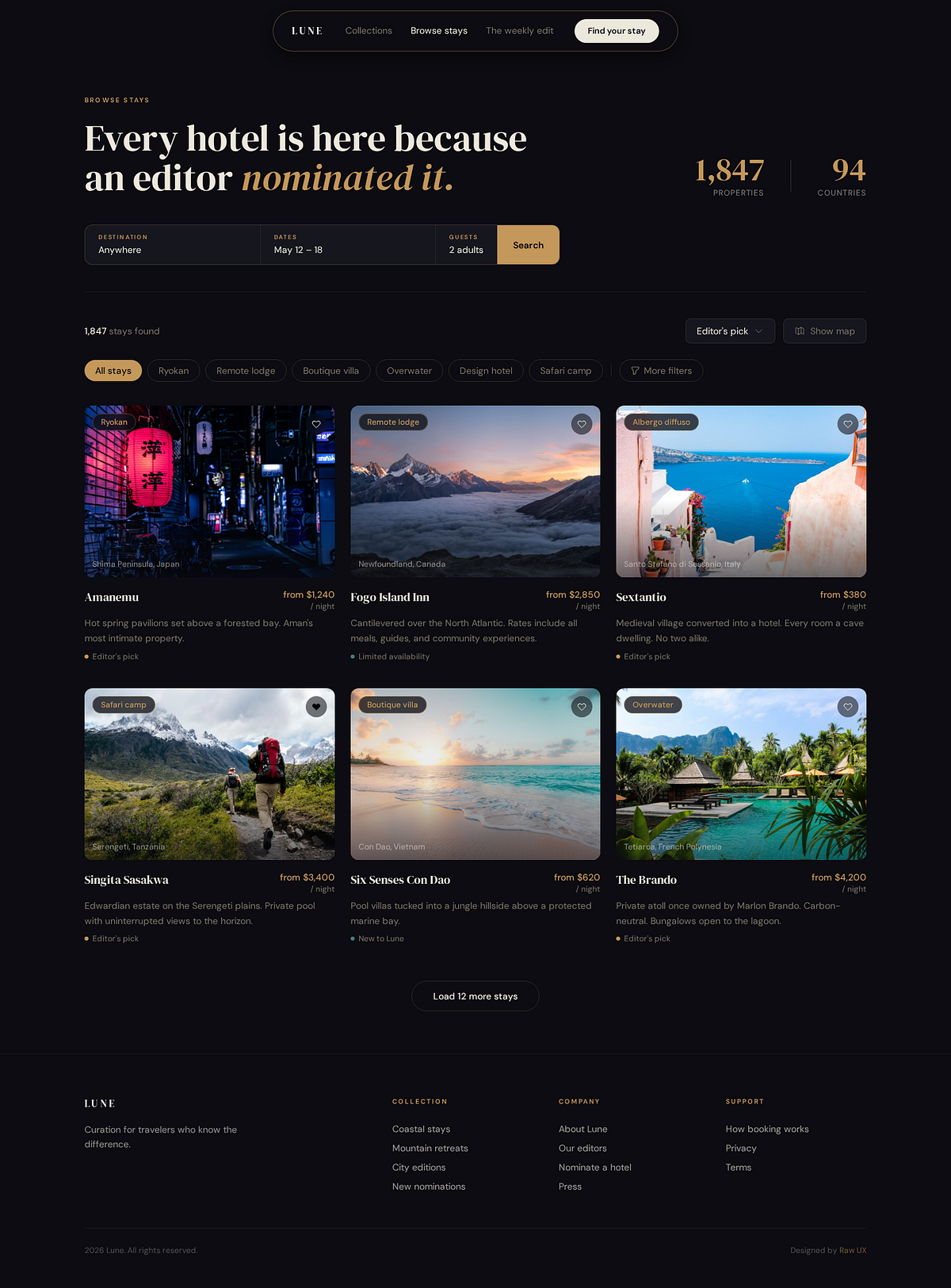 Lune | Luxury travel editorial designs Image 1