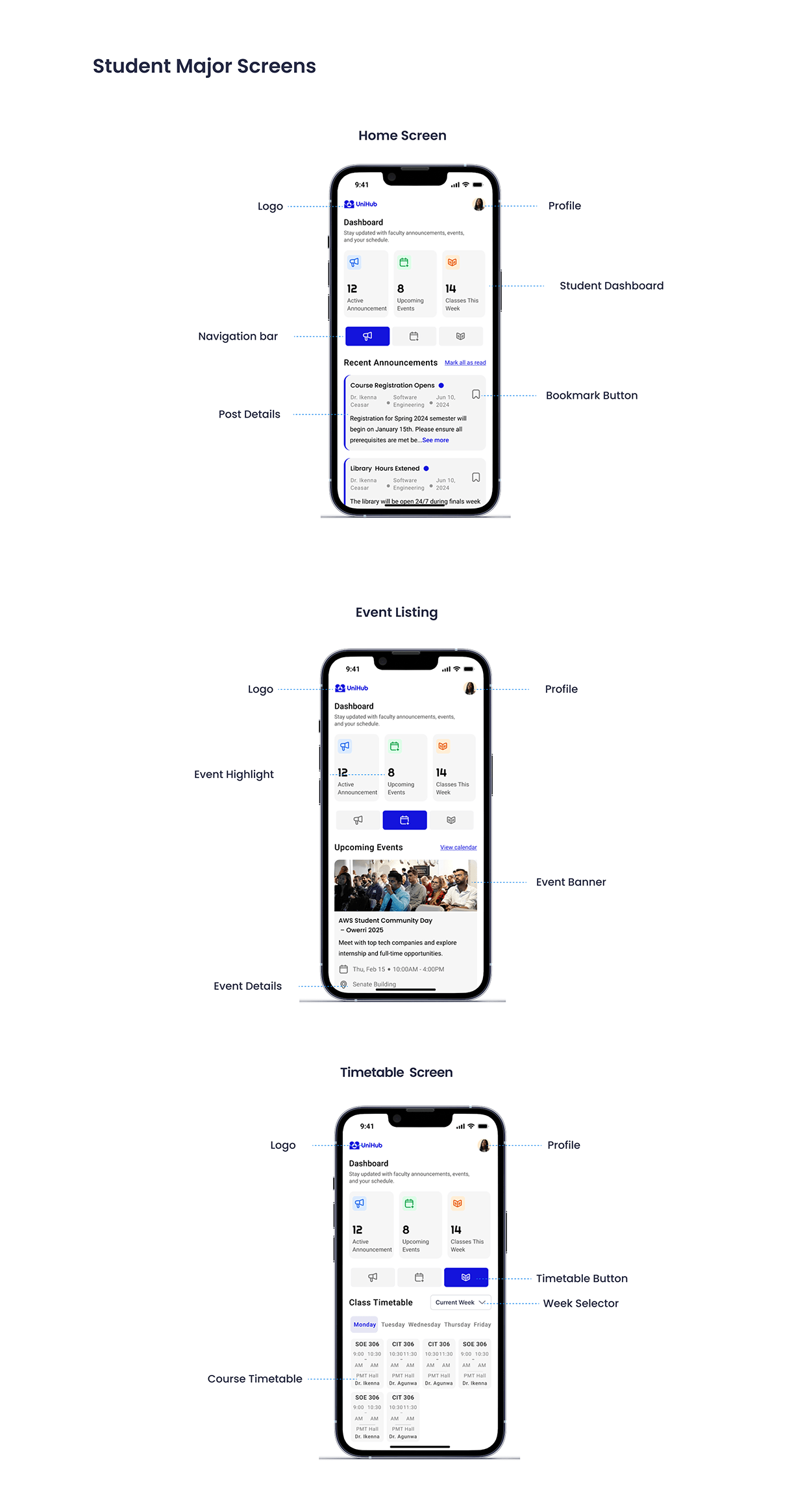 UniHub EdTech UX Case Study: Campus Updates Simplified Image 5