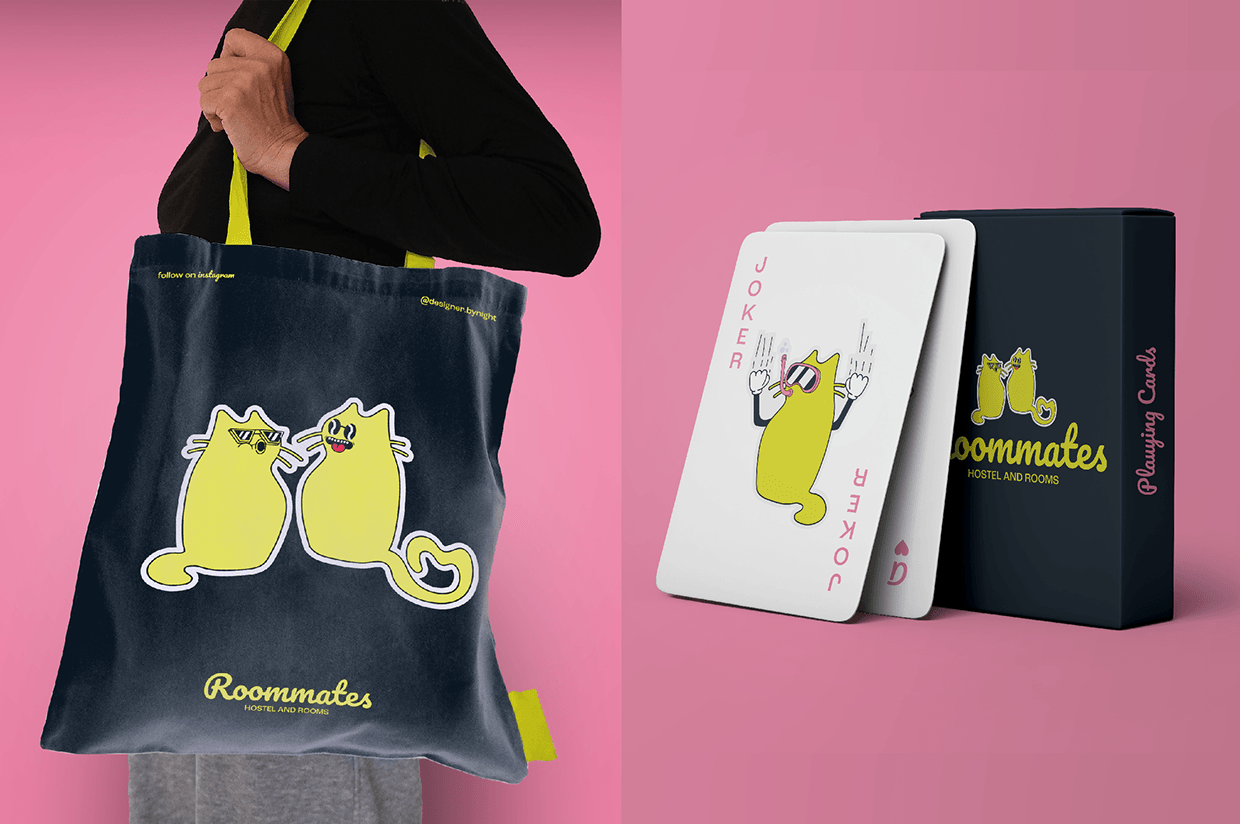 Roommates Hostel - Brand Identity Design Image 4