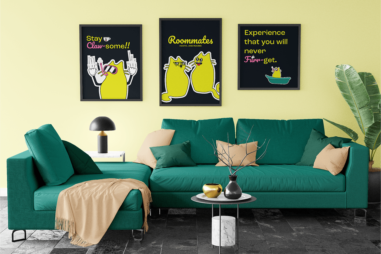 Roommates Hostel - Brand Identity Design Image 6