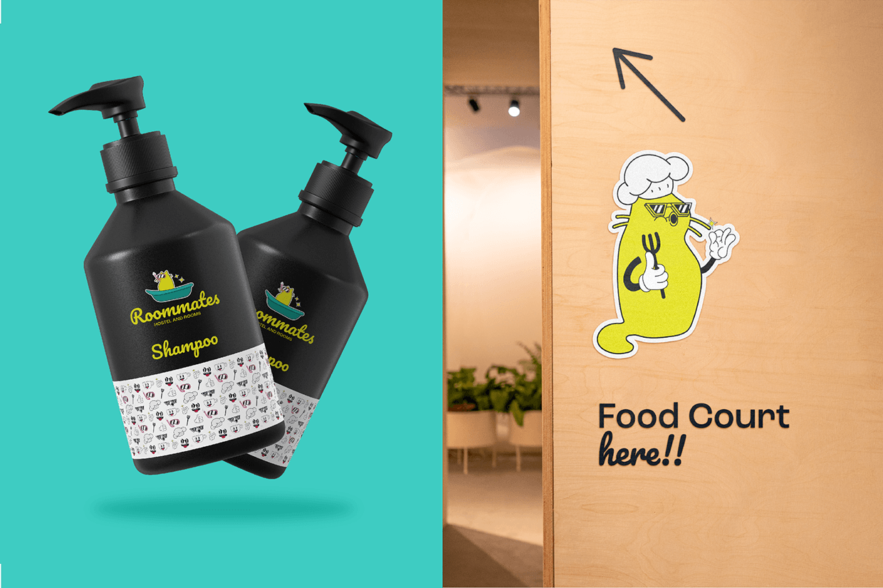 Roommates Hostel - Brand Identity Design Image 9