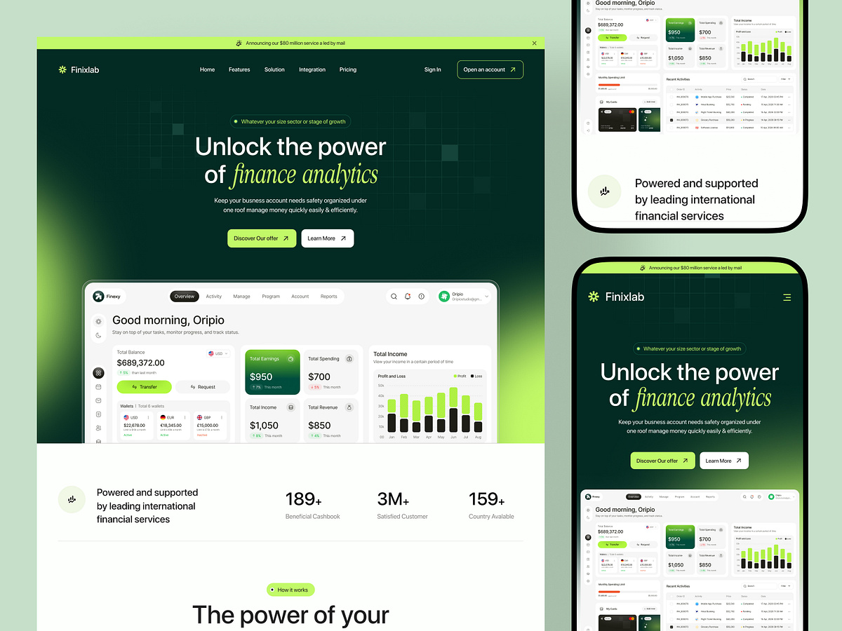 Fintech SaaS Landing Page Design Image 0