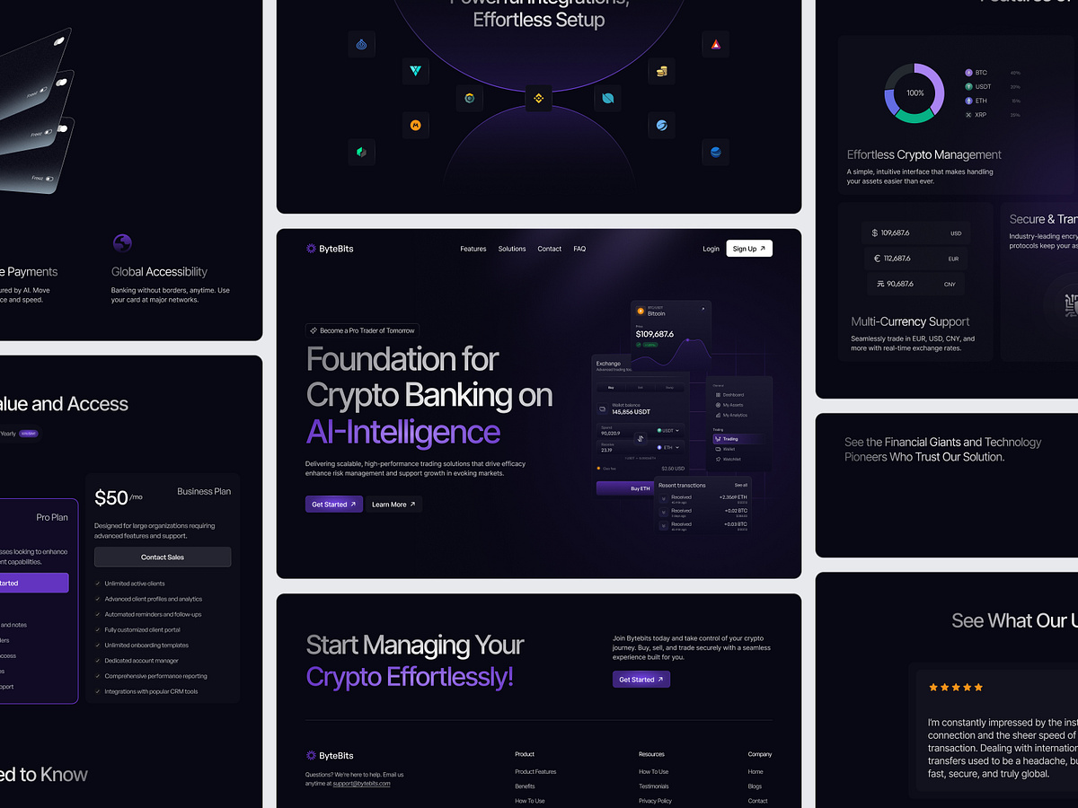AI-Powered Crypto Banking & Trading SaaS Landing Page Image 1