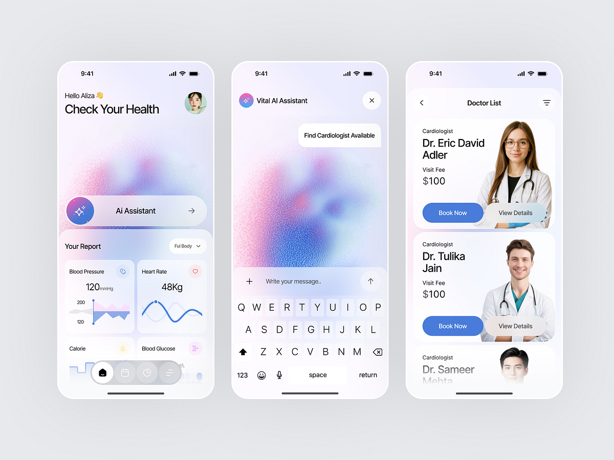 AI Health Mobile App Design