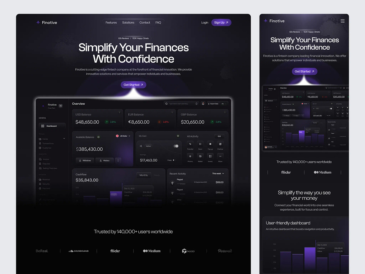 Fintech Landing Page Design Image 1