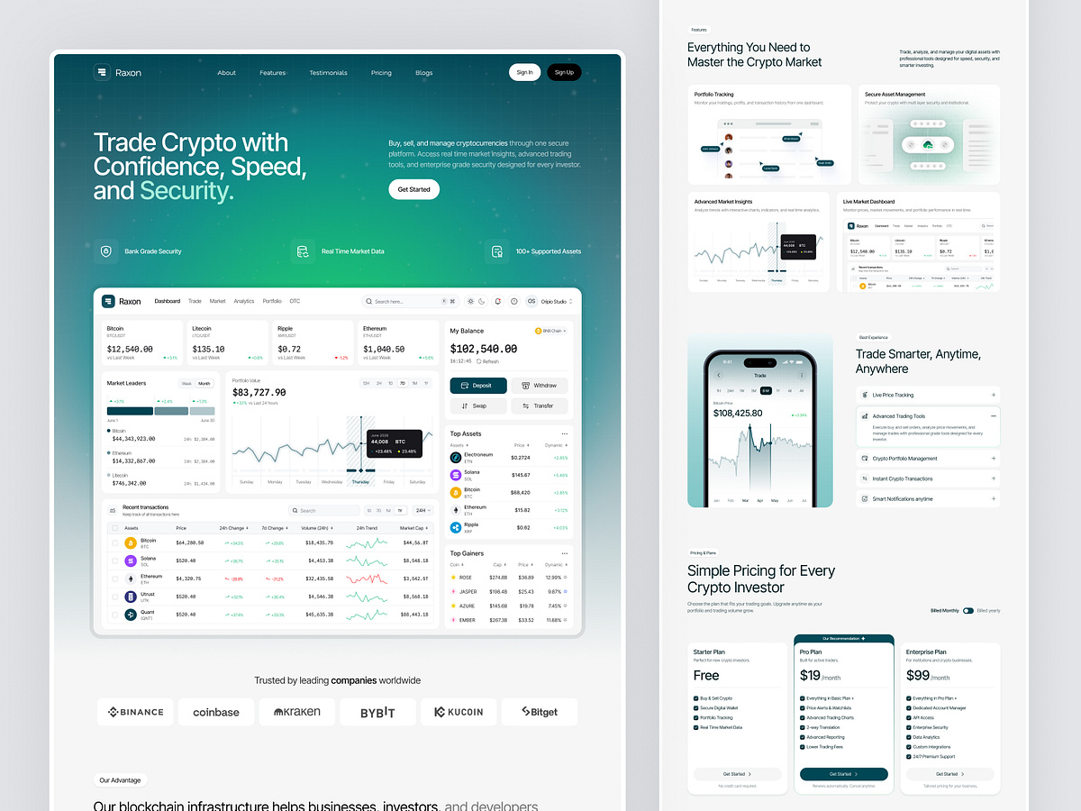 Crypto Landing Page Design