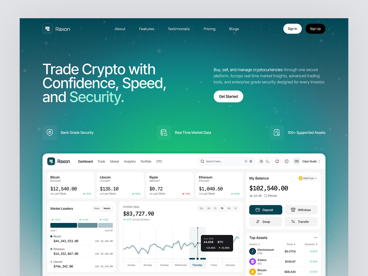 Crypto Landing Page Design Image 0