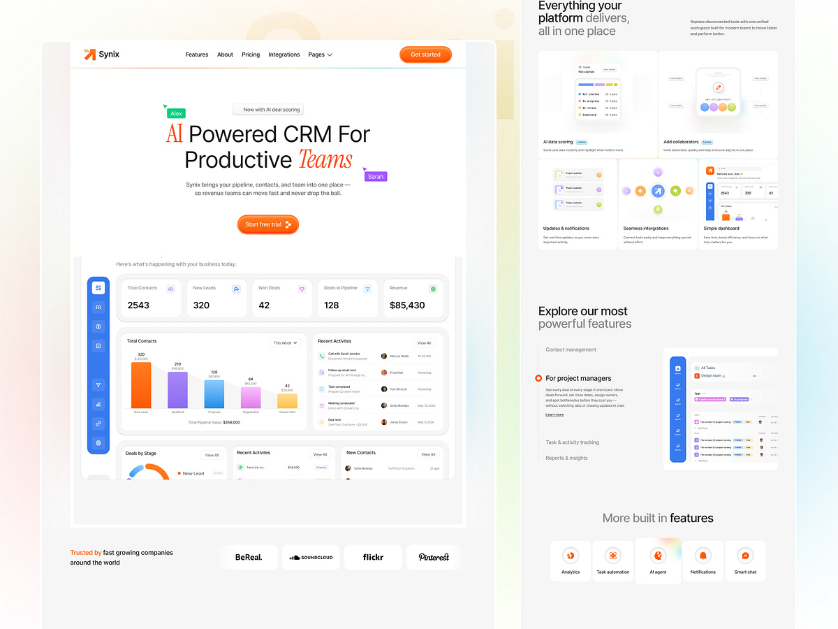 AI SaaS Landing Page Design