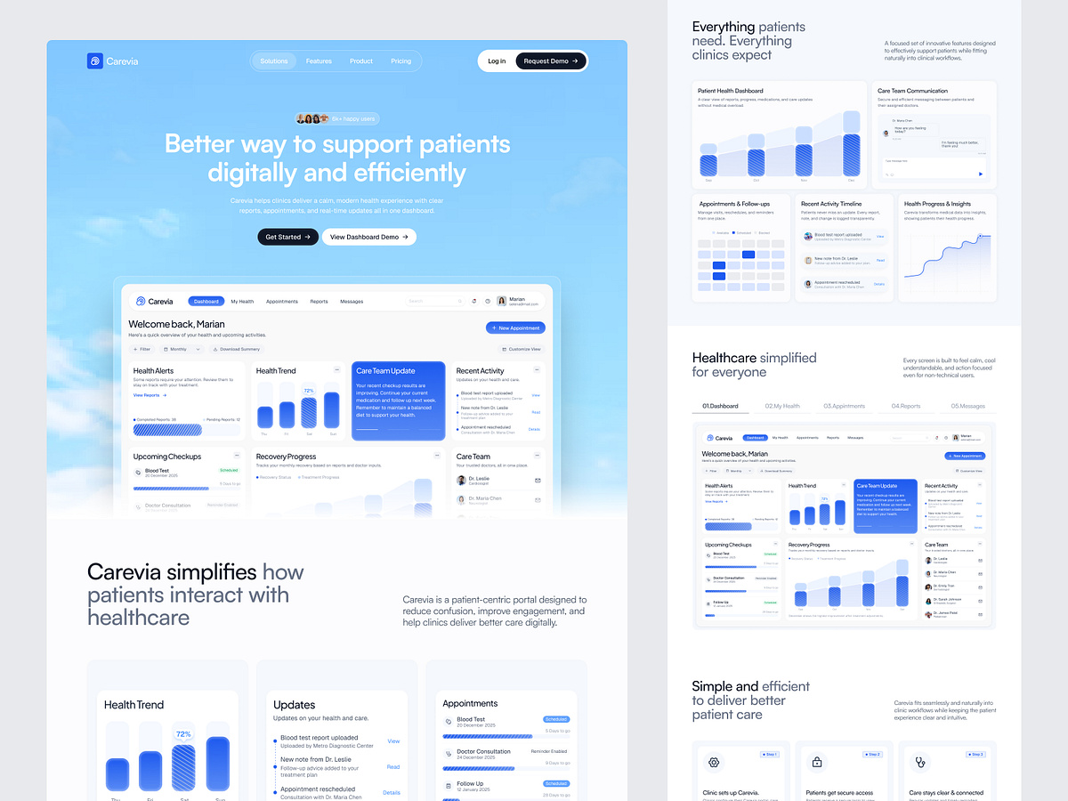 Medical SaaS landing page