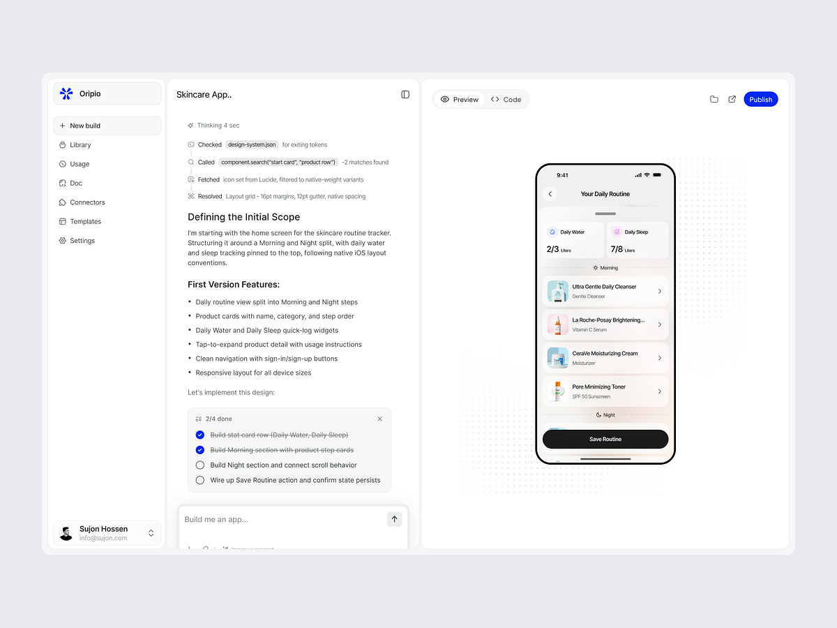 Oripio - AI App Builder Dashboard Image 1