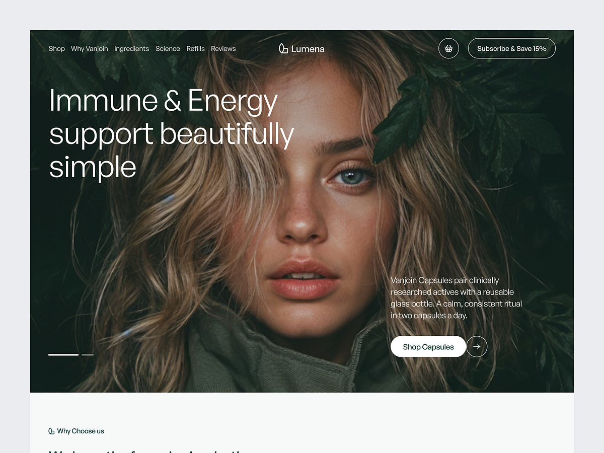 Lumena - Supplement Brand Website Image 1
