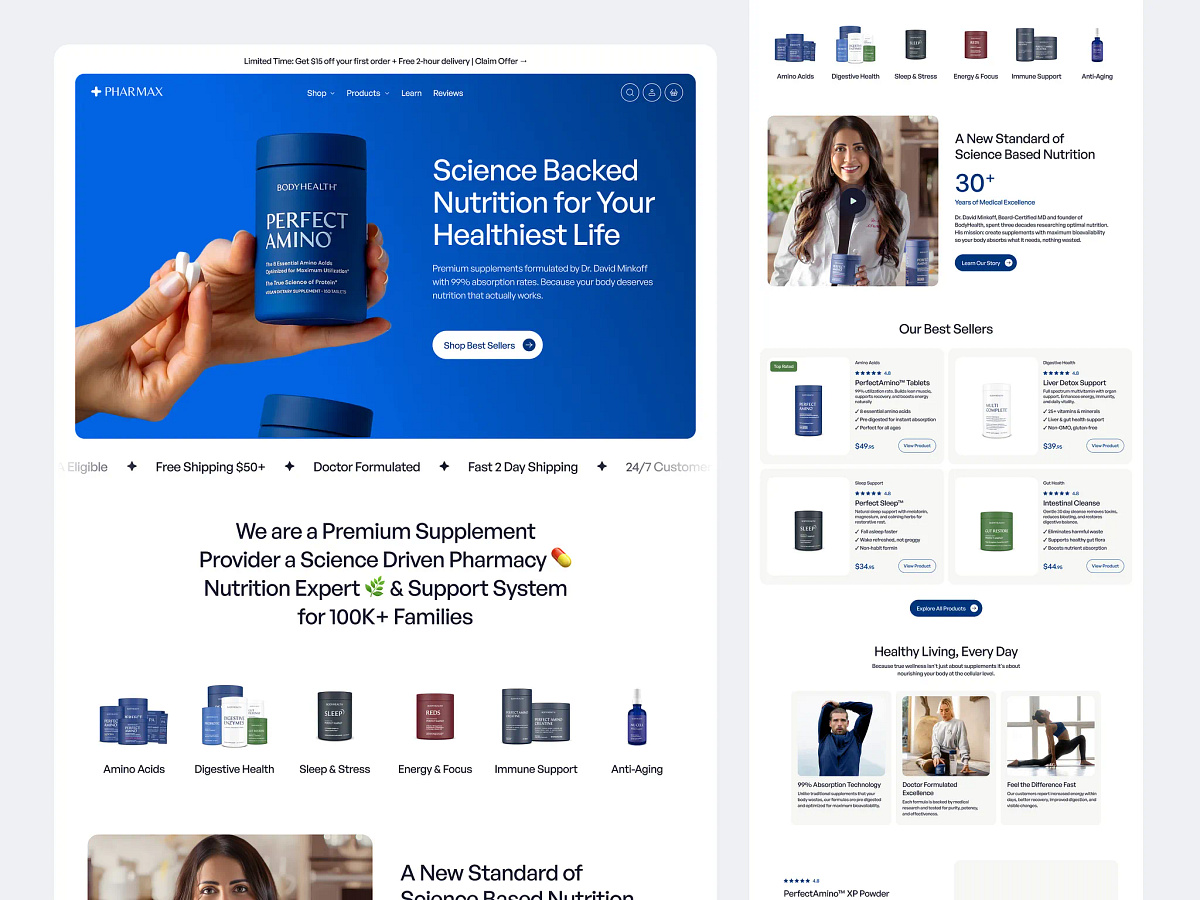 PHARMAX - Supplement E-commerce Website Image 0