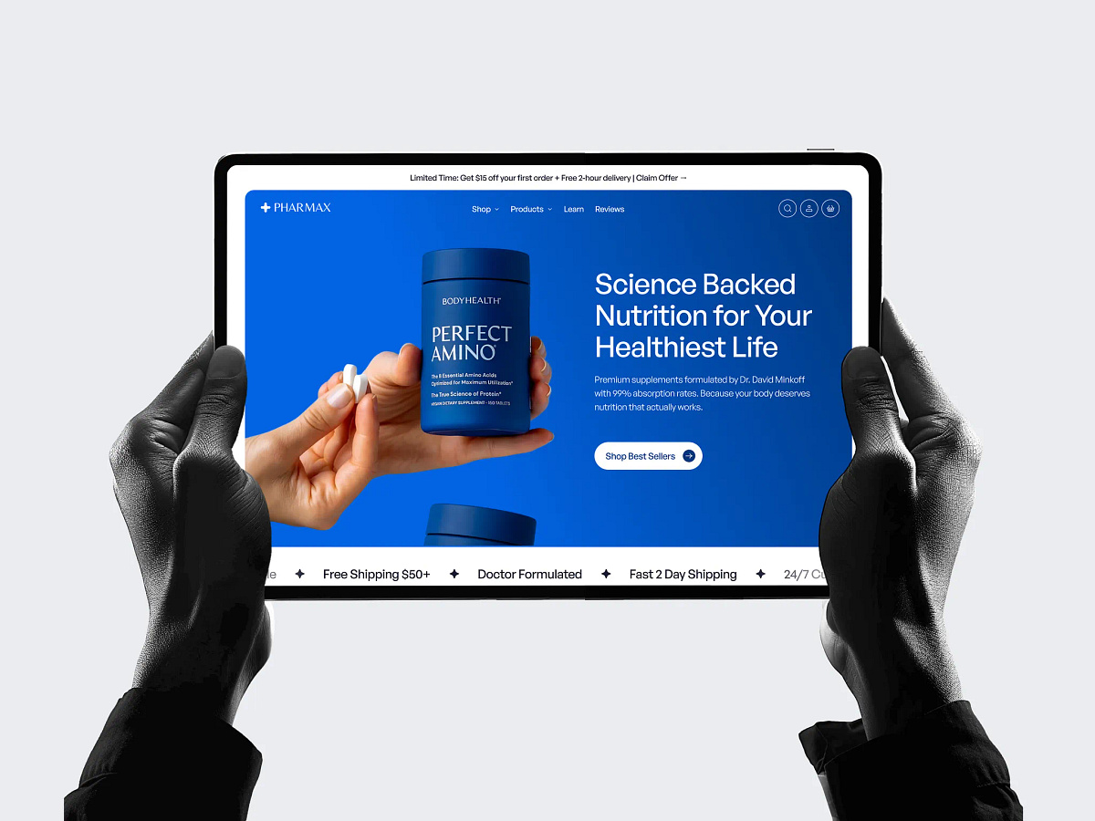 PHARMAX - Supplement E-commerce Website Image 1