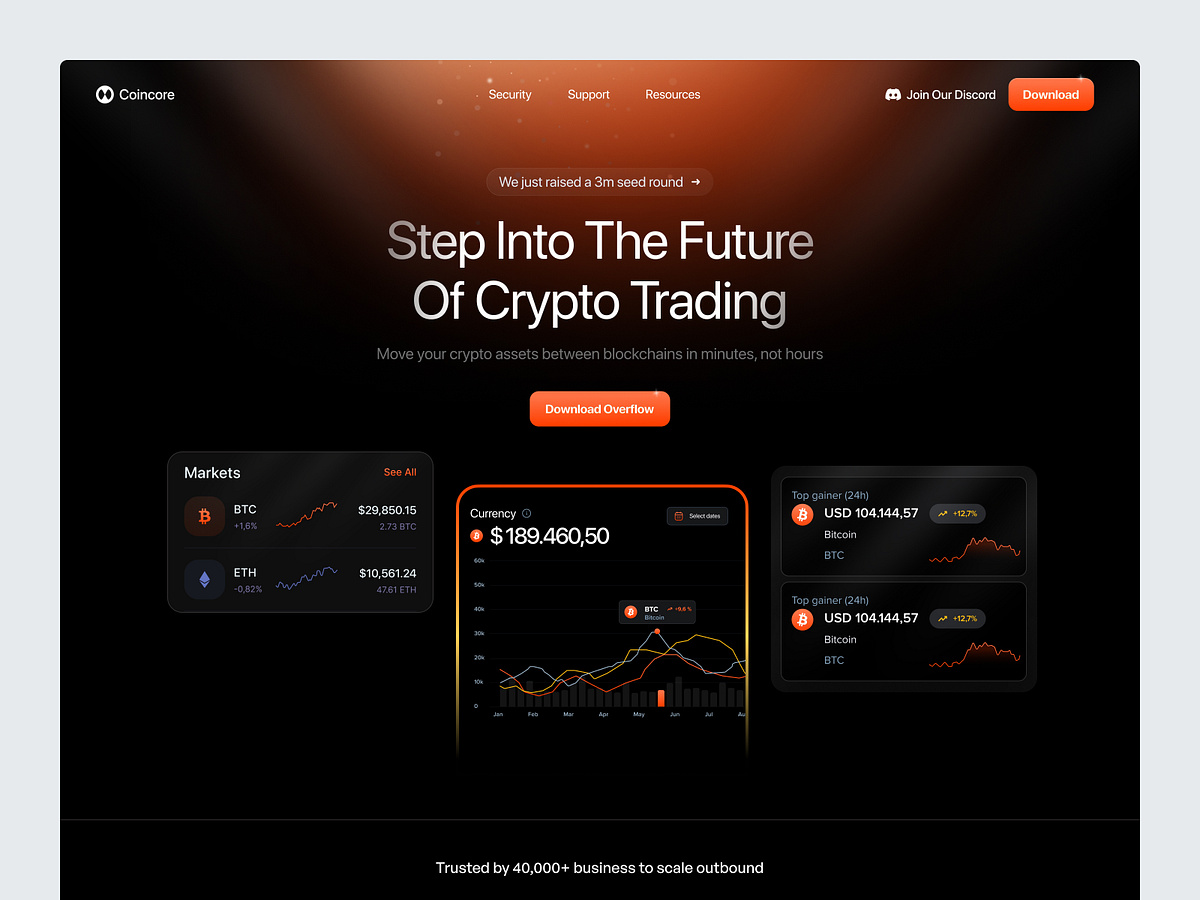 Coincore – Crypto Trading Platform Website Image 0