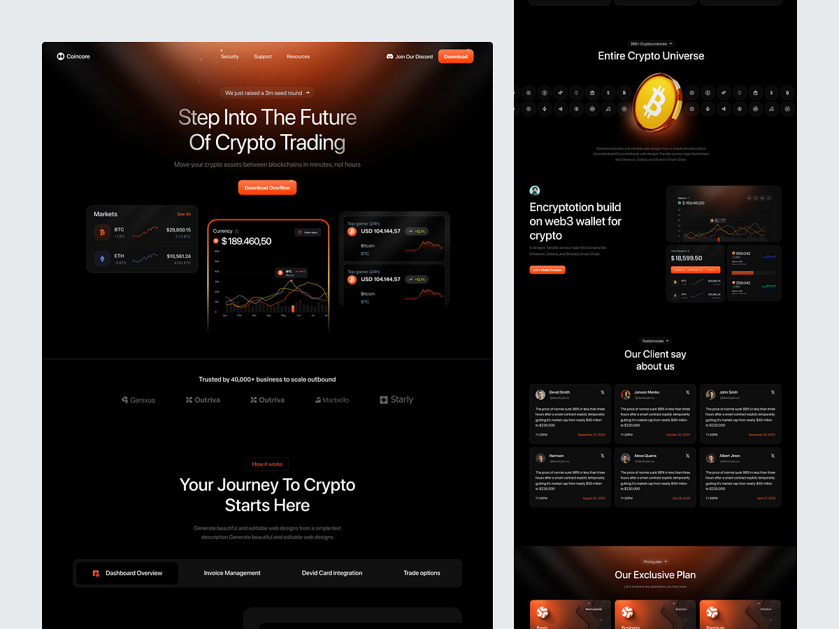 Coincore – Crypto Trading Platform Website Image 1
