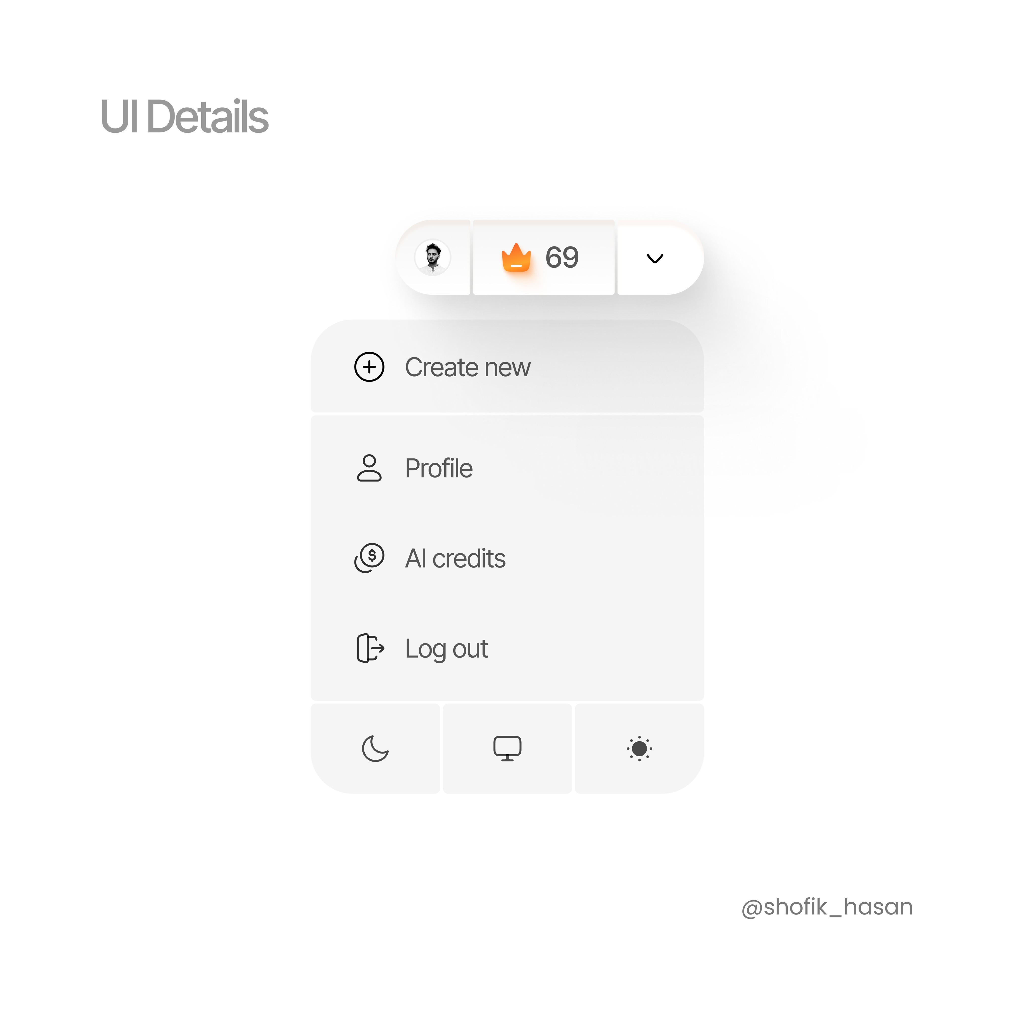 Micro interactions. Soft depth. Intentional design.🪶

Experimenting with UI that feels alive.

#uidesign #uxdesign #productdesign #UIUX #minimalism #modernui #microinteractions #designınspiration #uiinspiration #designportfolio #opentowork #remotedesigner #uidesigner #uxdesigner #websitedesign #appdesign #digitalproduct