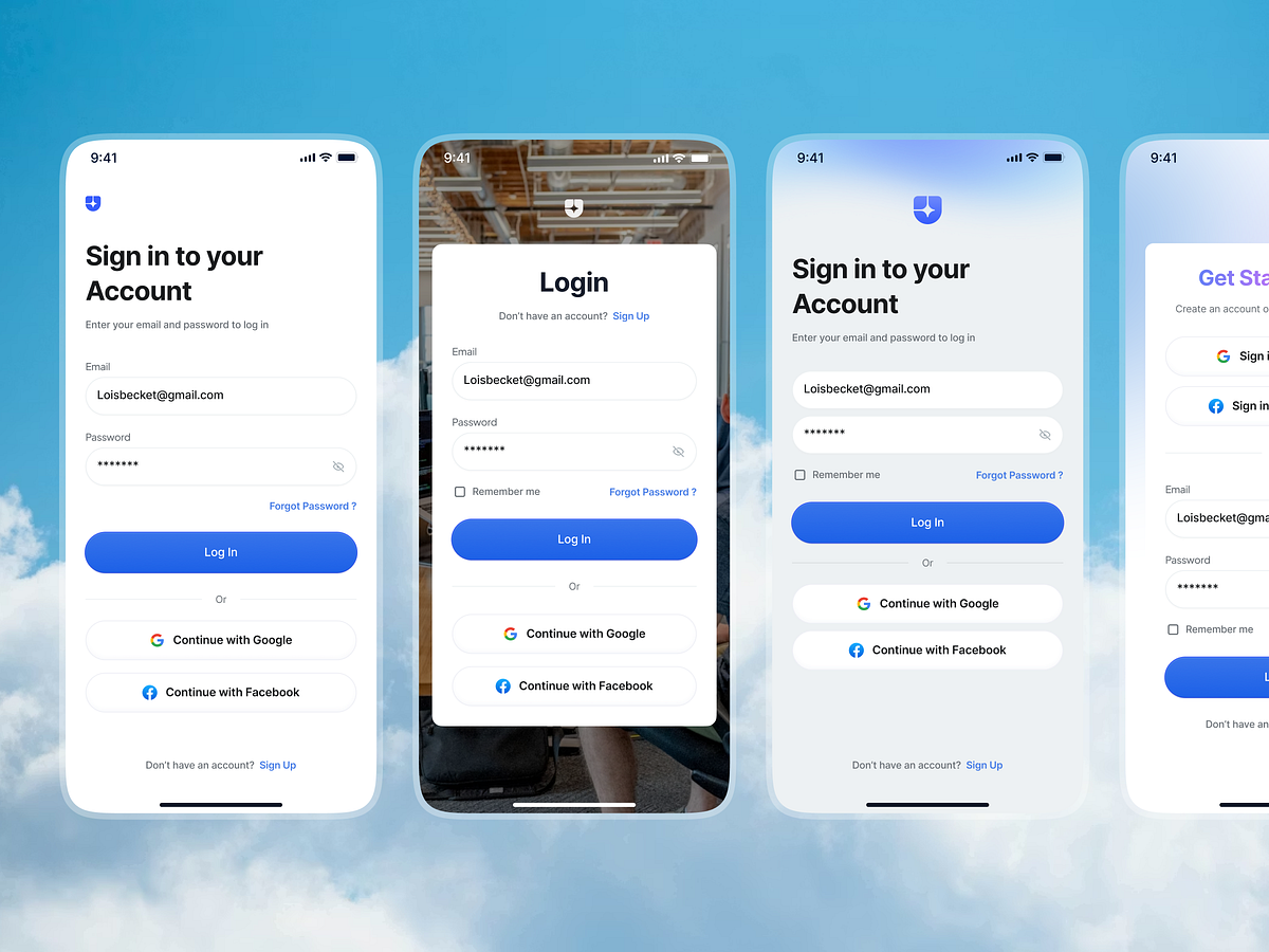 Log in / Sign in Experiences - UI/UX - Minimal Design