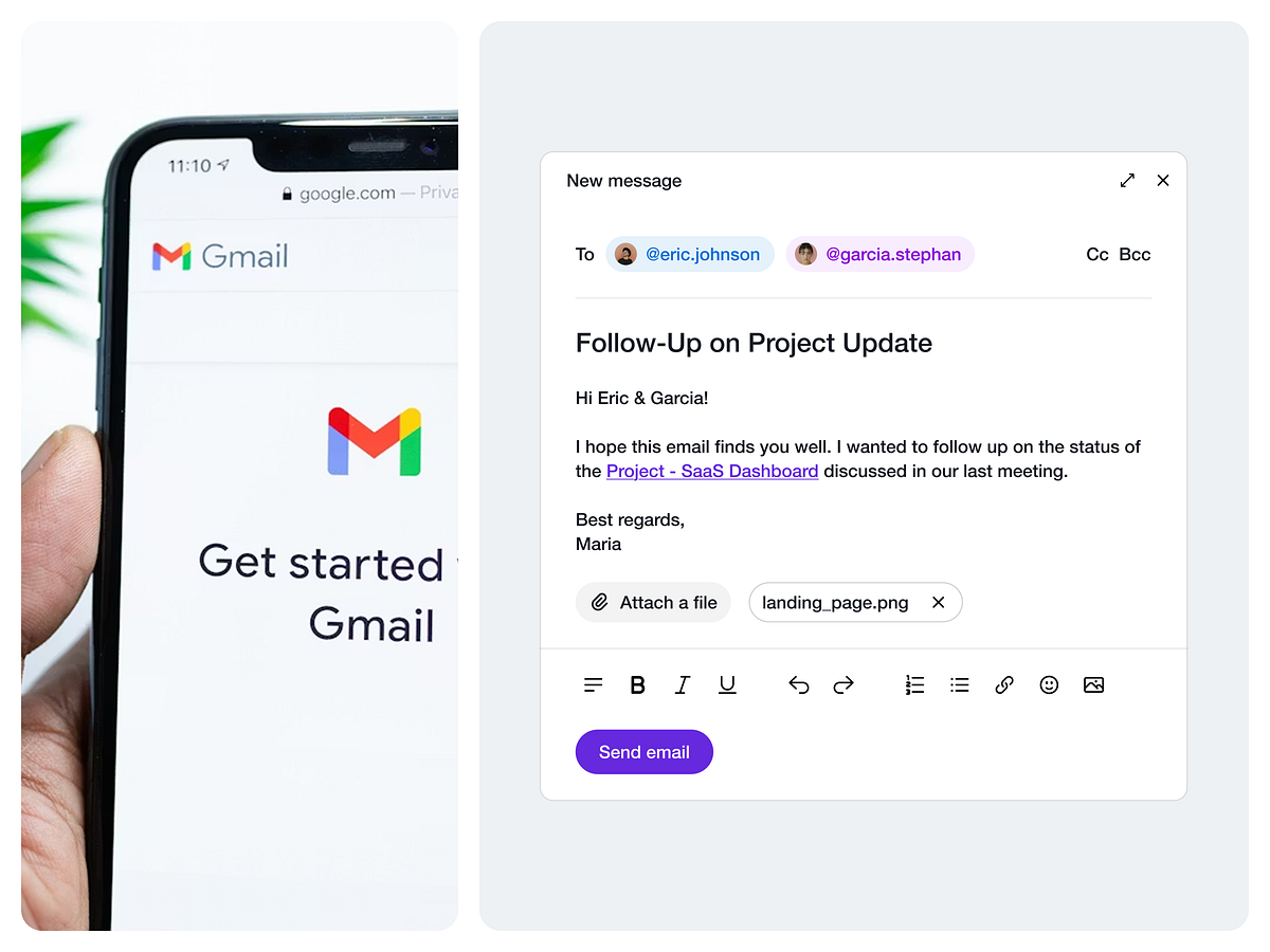 Email Composer UI/UX Concept - Minimalist