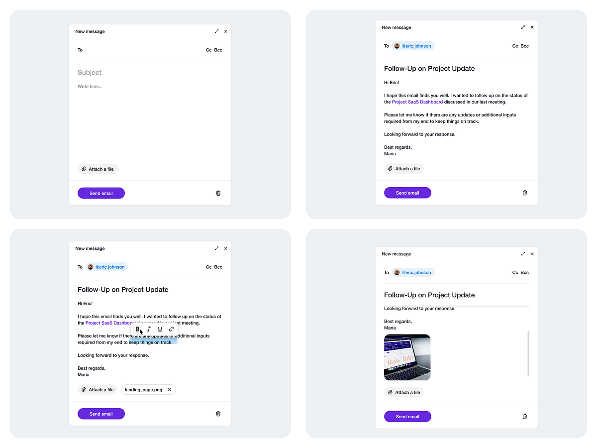 Email Composer UI/UX Concept - Minimalist Image 0