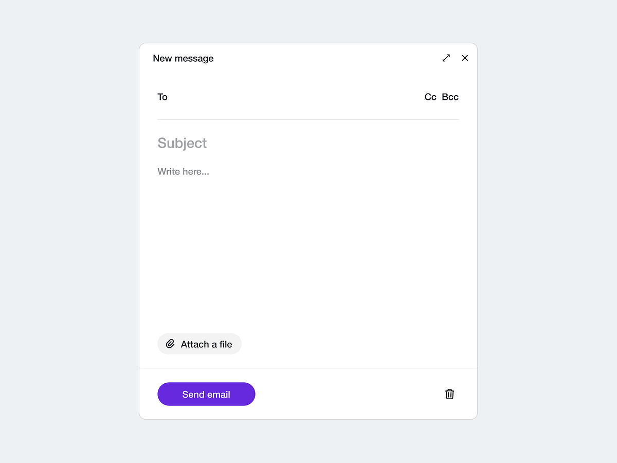 Email Composer UI/UX Concept - Minimalist Image 1
