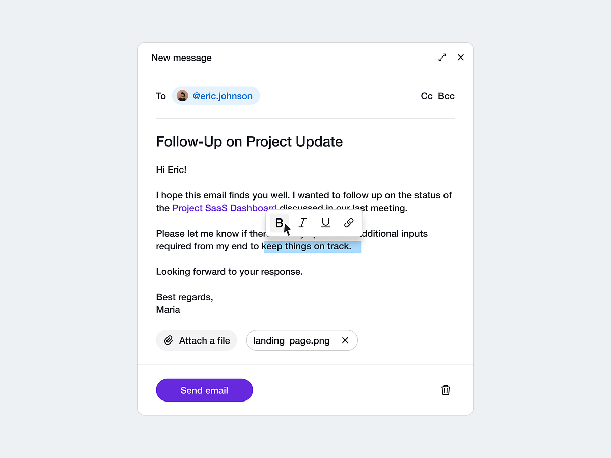 Email Composer UI/UX Concept - Minimalist Image 3