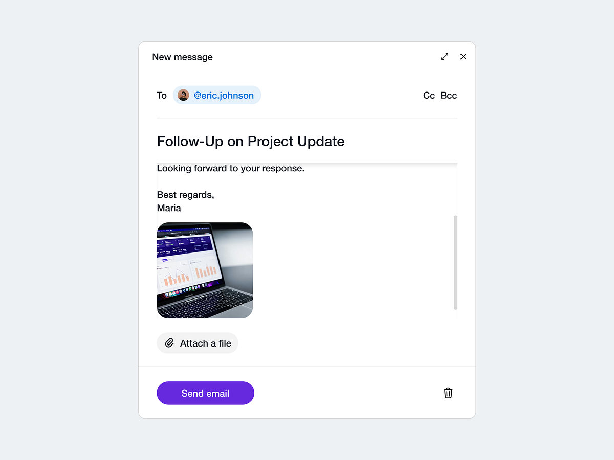 Email Composer UI/UX Concept - Minimalist Image 4