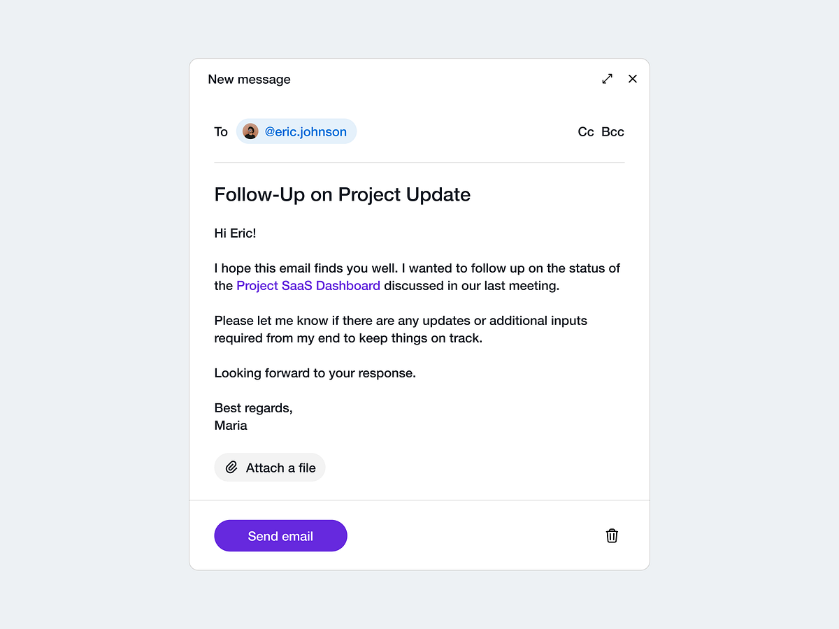 Email Composer UI/UX Concept - Minimalist Image 5