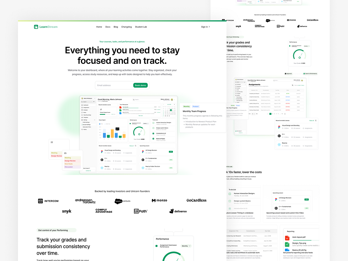 LearnStream — The Future of Focused Learning Web Design