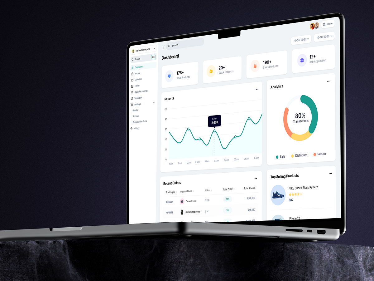 Invoice & Task Dashboard SaaS Product Image 0