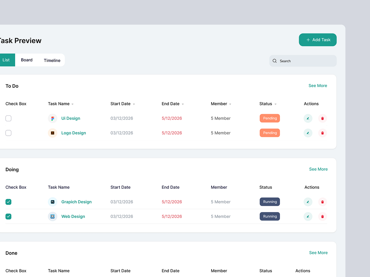 Invoice & Task Dashboard SaaS Product Image 3