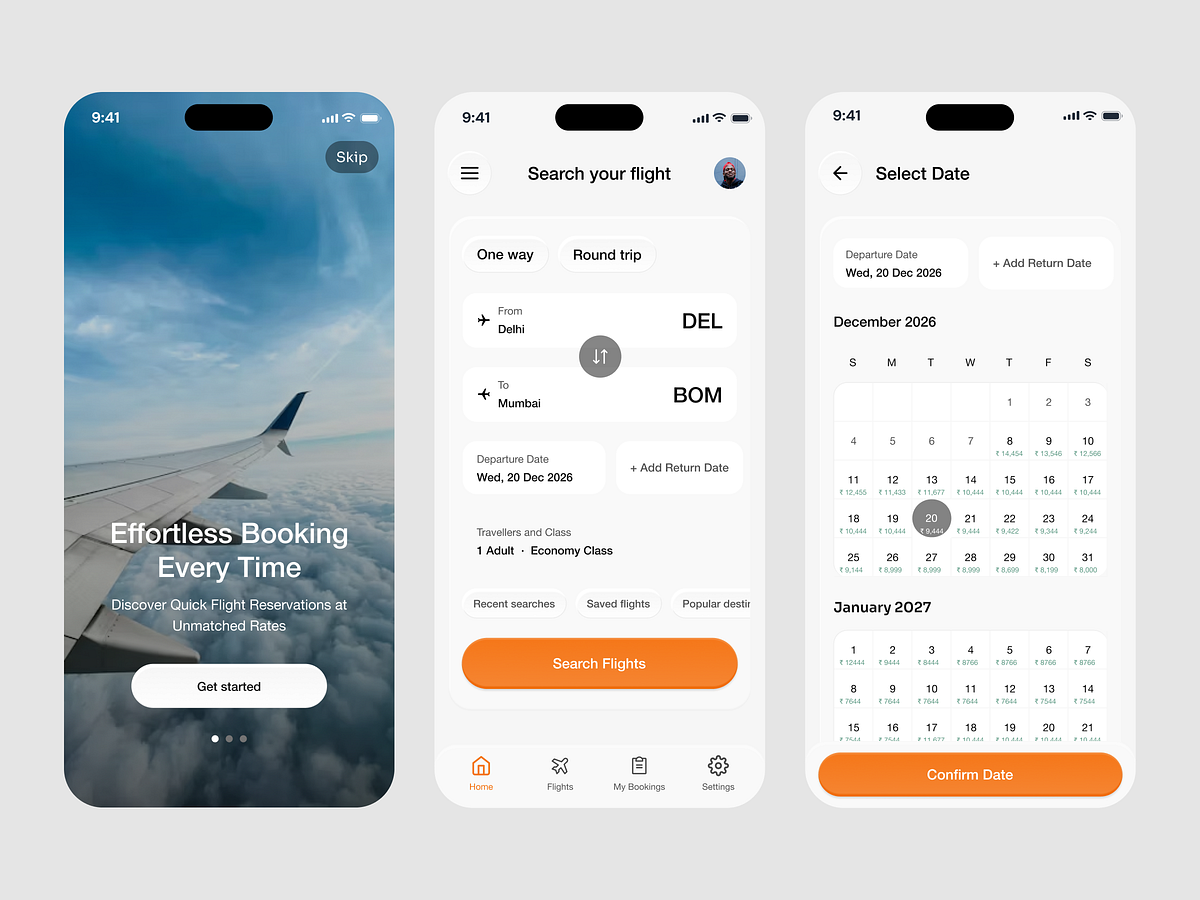 Flight Booking App UI ✈️ A clean, modern booking experience