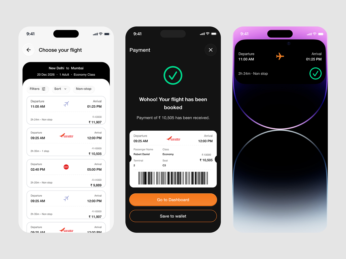Flight Booking App UI ✈️ A clean, modern booking experience Image 0