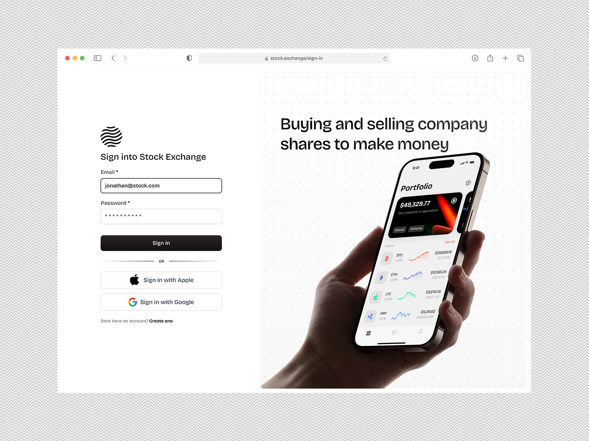 Stock Exchange Sign-In Experience 💹 Image 0
