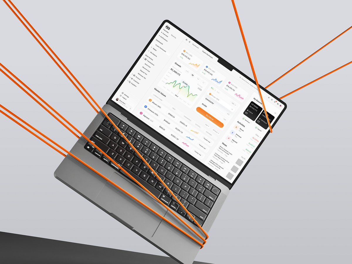CryptoTrack – Modern Cryptocurrency Dashboard UI
