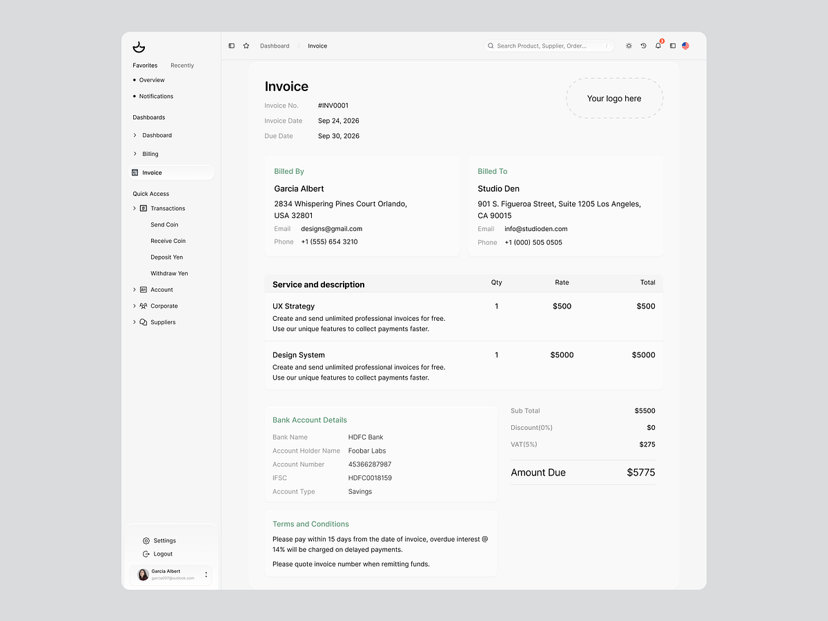 BillFlow – SaaS Billing UI -Dashboard Image 4