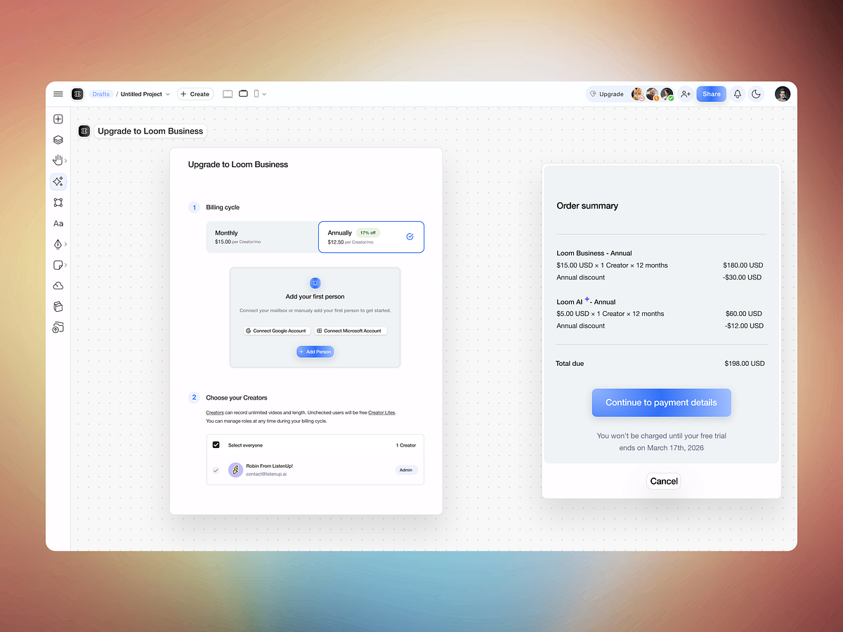 SaaS Billing / Business Upgrade UI Image 0