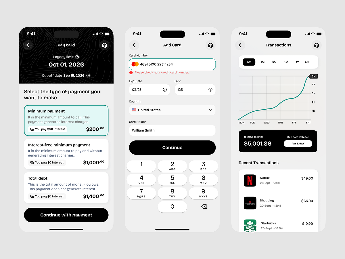 Payment flow UI 💳 - Mobile App Design