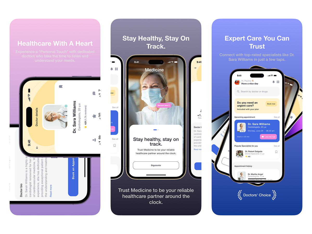 Healthcare With A Heart - Mobile App UI/UX Design