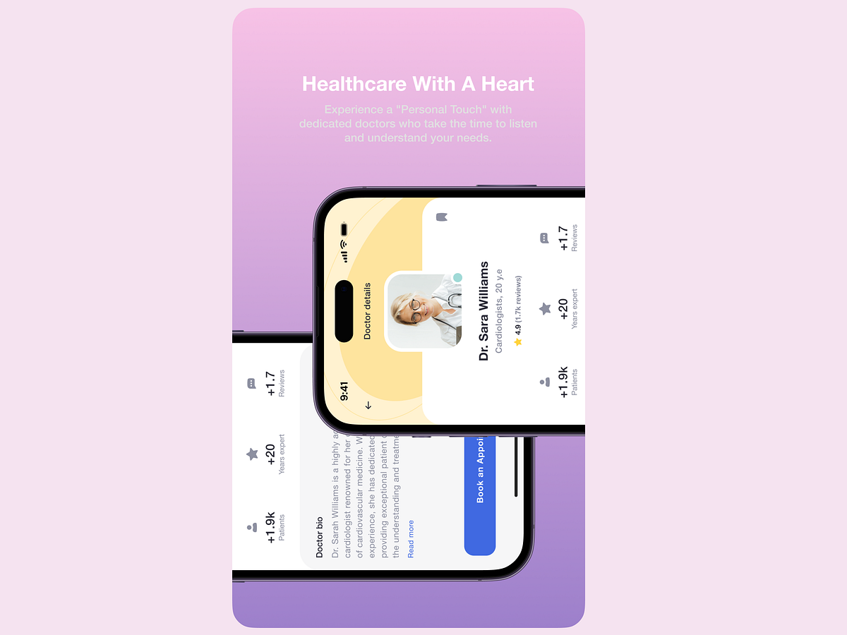 Healthcare With A Heart - Mobile App UI/UX Design Image 0