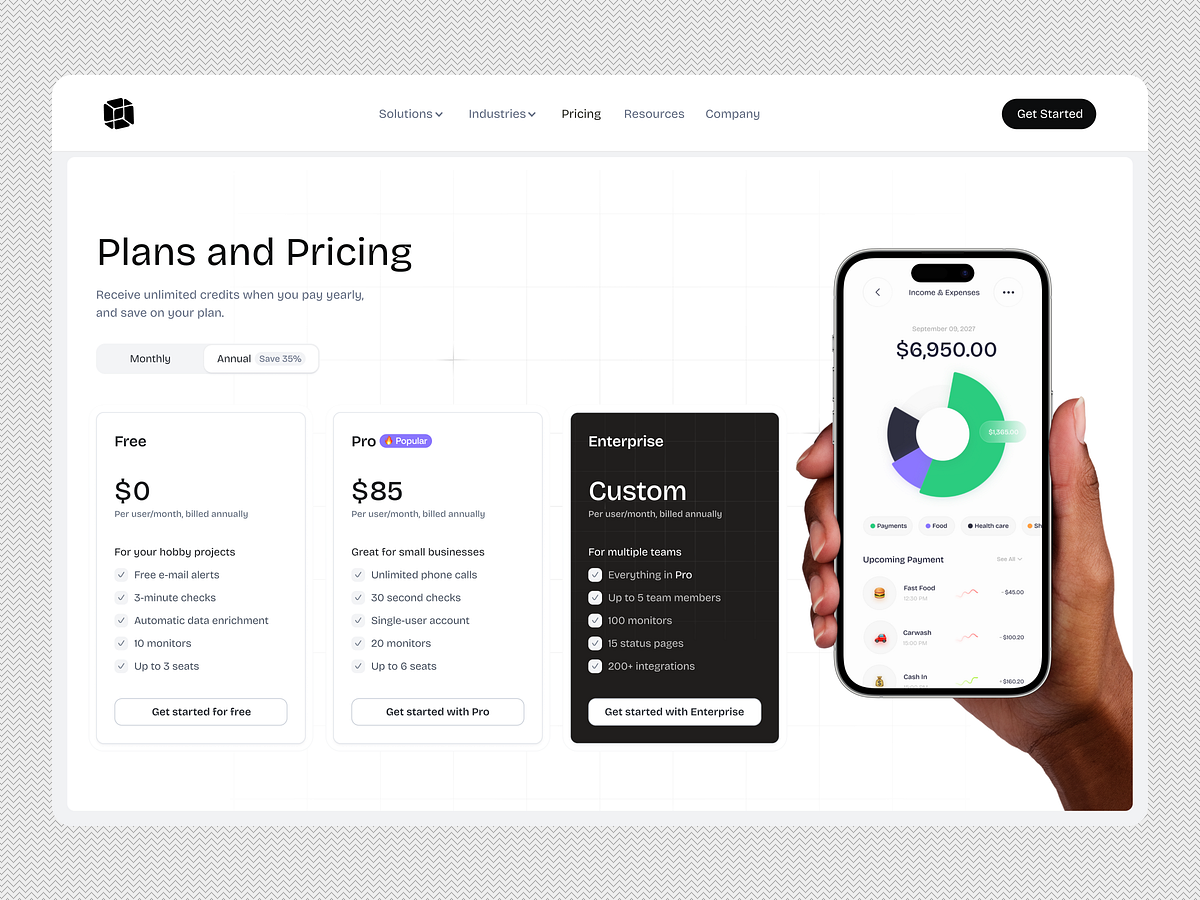 SaaS Pricing Page & Mobile App Dashboard 💳 Image 0
