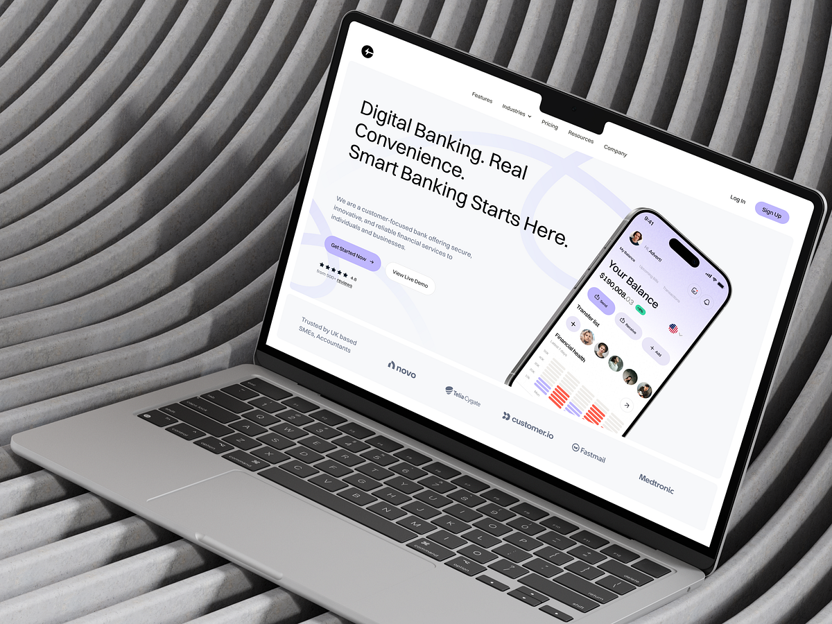 Smart Digital Banking Landing Page UI - Banner/Hero Image 0