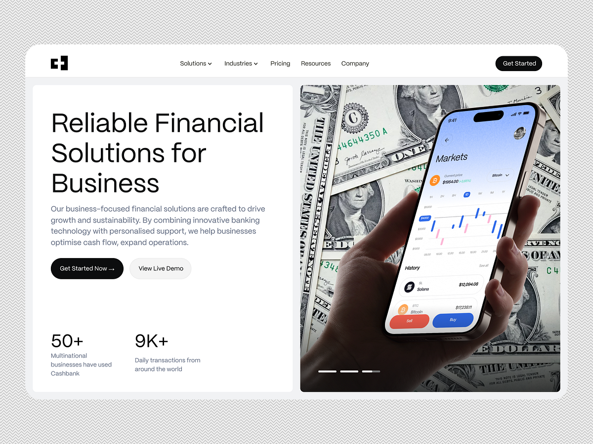 B2B Financial Solutions Interface