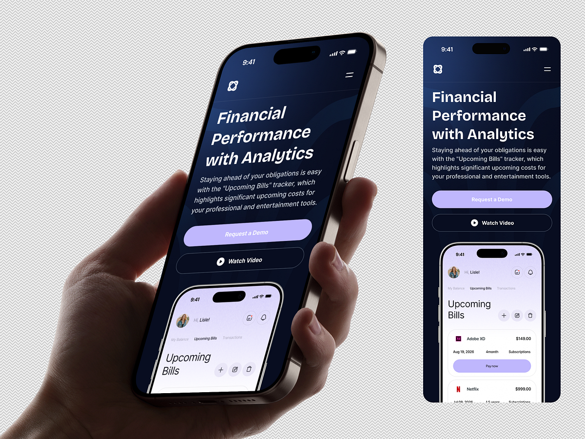 Financial Analytics & Bill Management Landing Page - SaaS Image 0