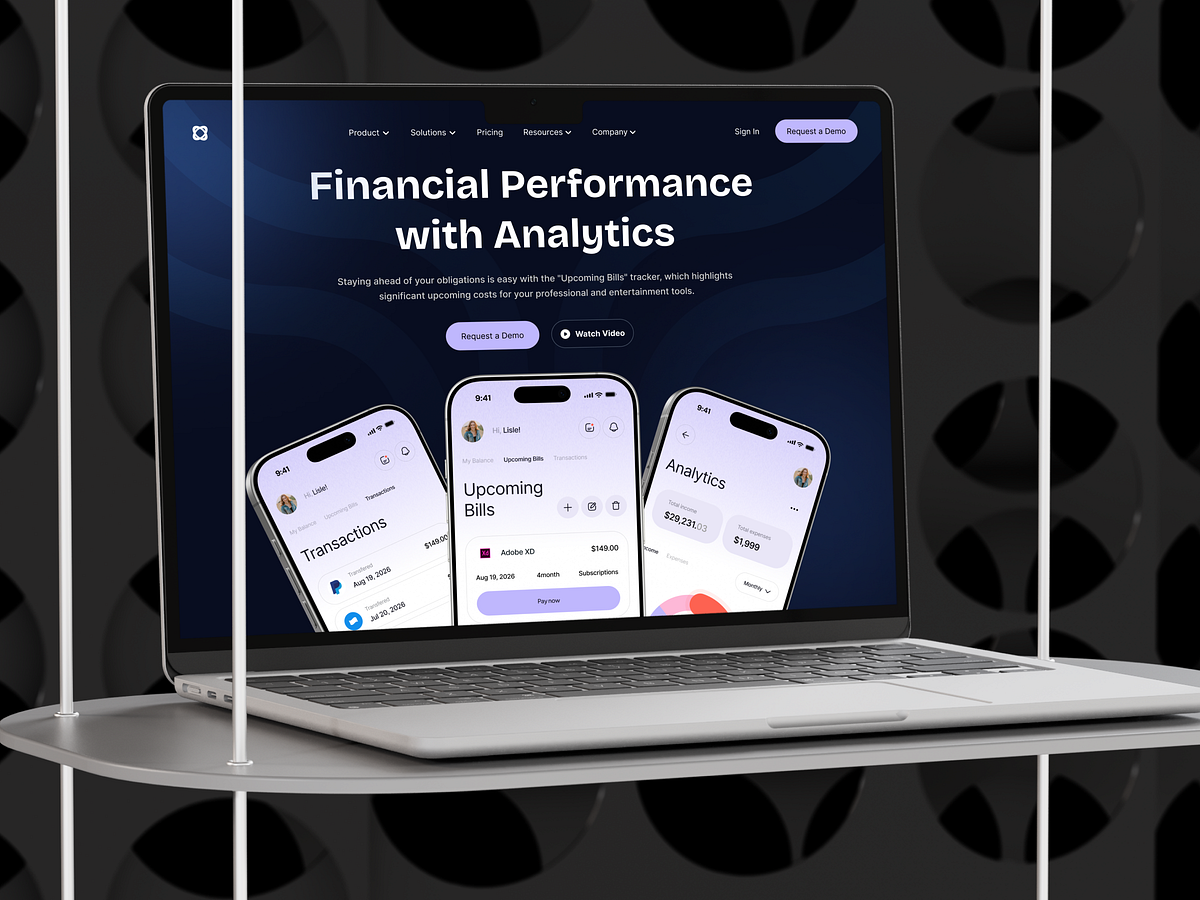 Financial Analytics & Bill Management Landing Page - SaaS Image 1