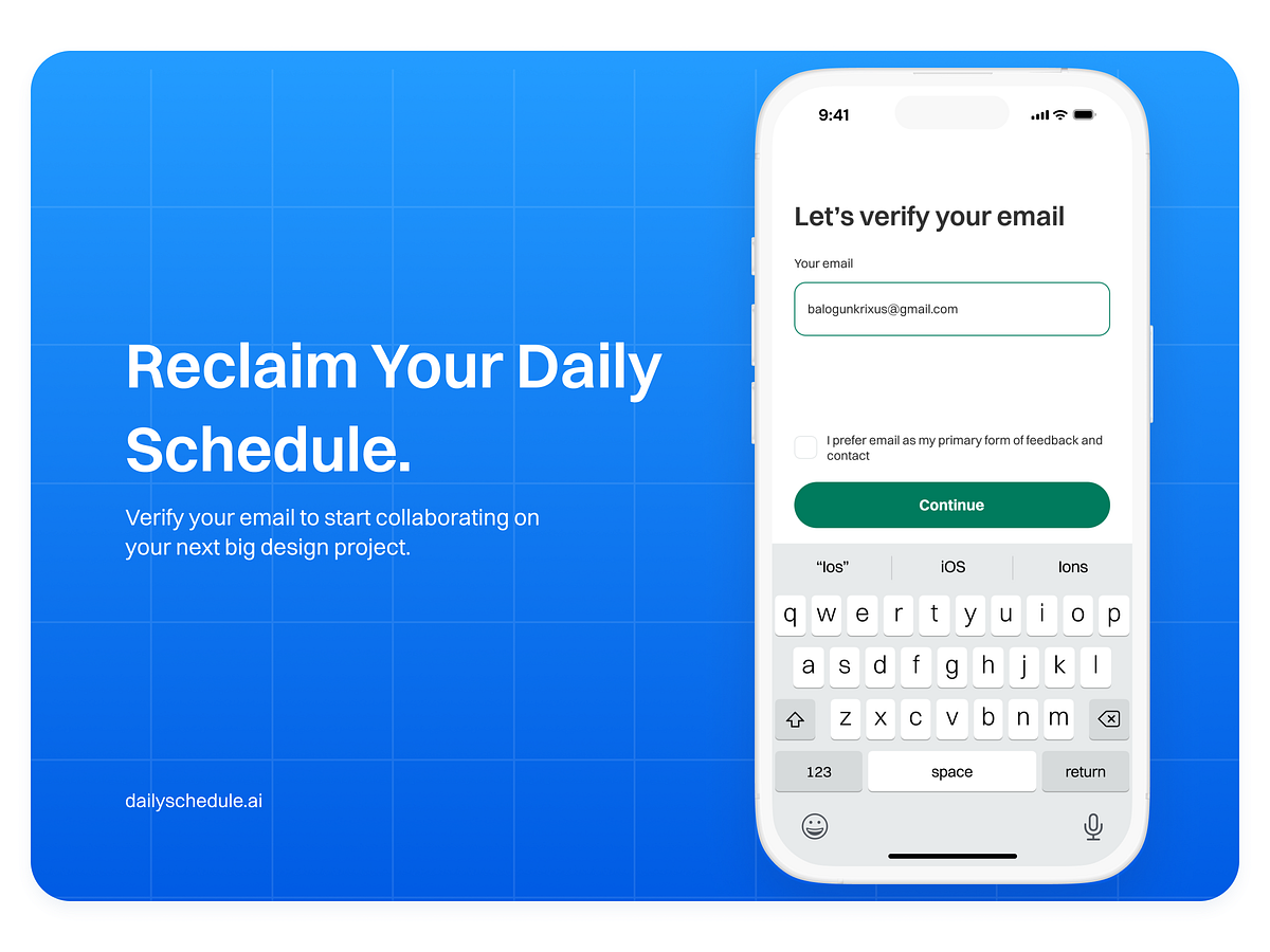 Email Verification Flow – Mobile App UI/UX Design