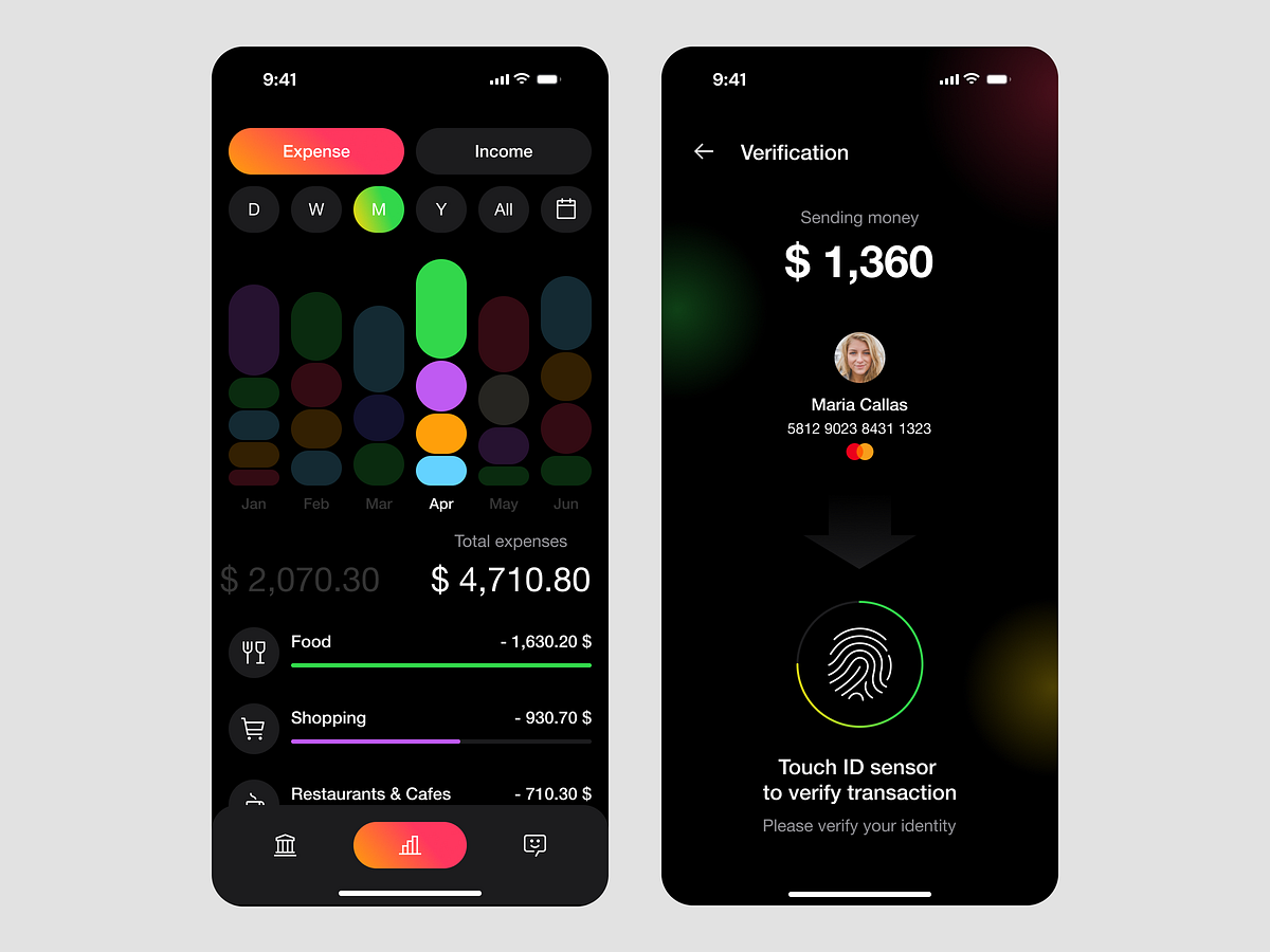 💳 Smart Finance Tracker – Dark Mode Expense Analytics UI/UX