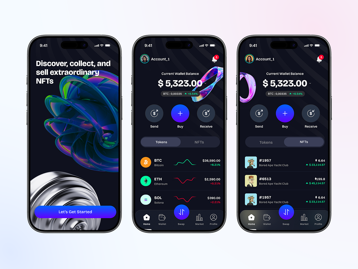 Premium NFT Marketplace & Crypto Wallet UI